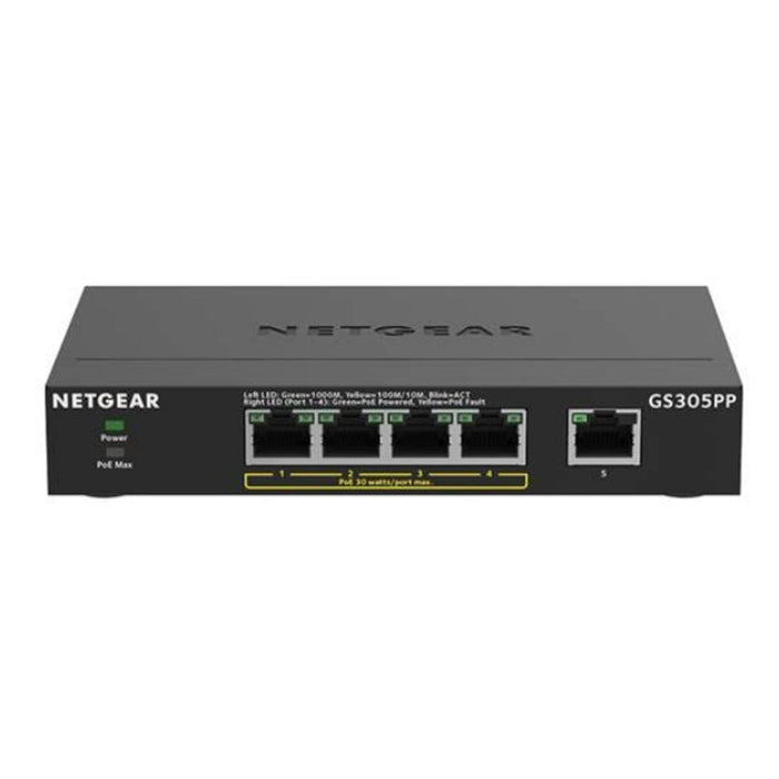 NETGEAR GS305PP Unmanaged Gigabit Ethernet (10/100/1000) Power over Ethernet (PoE) Schwarz