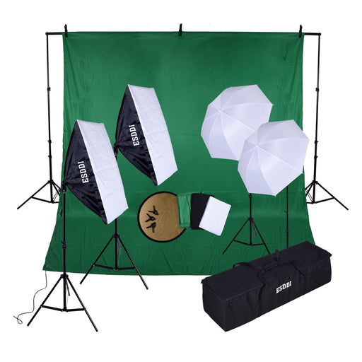 Produktbild Hintergrundsystem - Professionelles Fotostudio-Set 2,6M x 3M inkl. Softboxen