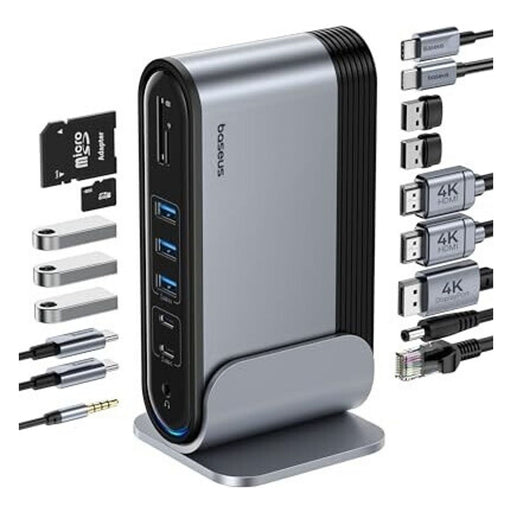 Produktbild Laptop-Dockingstation - Baseus 17-in-1 USB C Dockingstation 4K HDMI*2 DP*1
