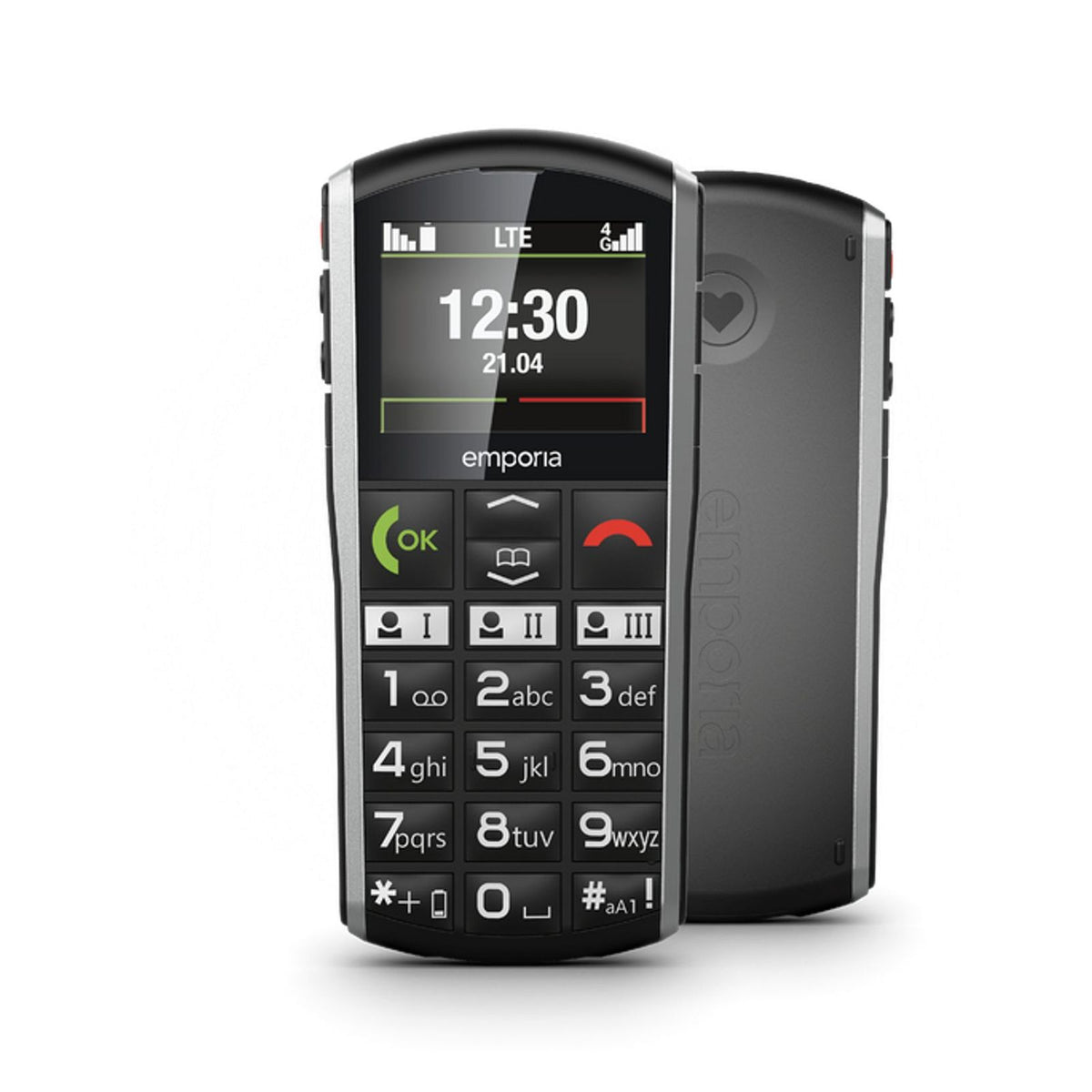 Produktbild Seniorenhandy - emporia SIMPLICITY-LTE 5,08 cm (2) 90 g Schwarz, Silber Einsteigertelefon