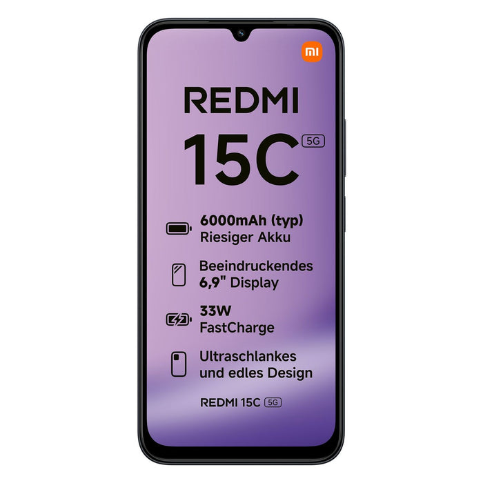 Xiaomi Redmi 15C 17,5 cm (6.9) 5G USB Typ-C 4 GB 128 GB 6000 mAh Schwarz