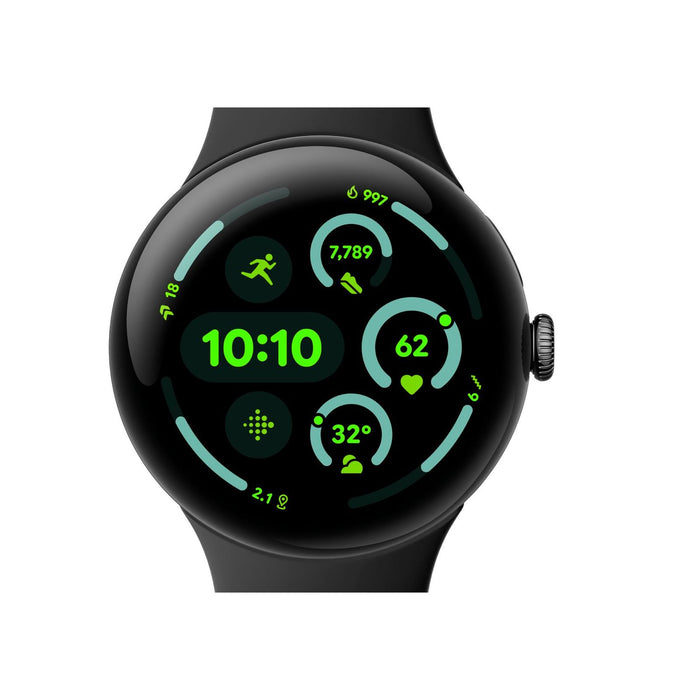 Google Pixel Watch 3 AMOLED 45 mm Digital Touchscreen Schwarz WLAN GPS