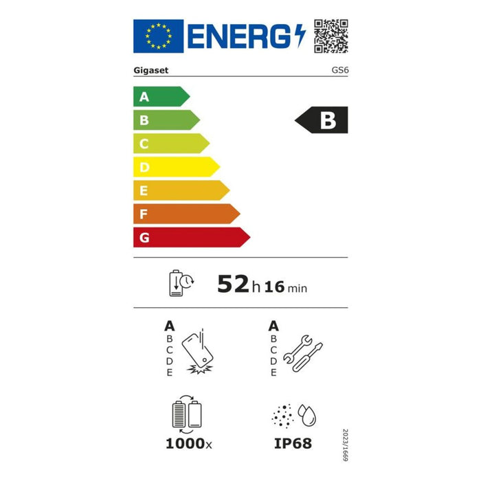 Gigaset GS6 16,9 cm (6.67) Dual-SIM Android 15 5G USB Typ-C 8 GB 128 GB 5300 mAh Schwarz