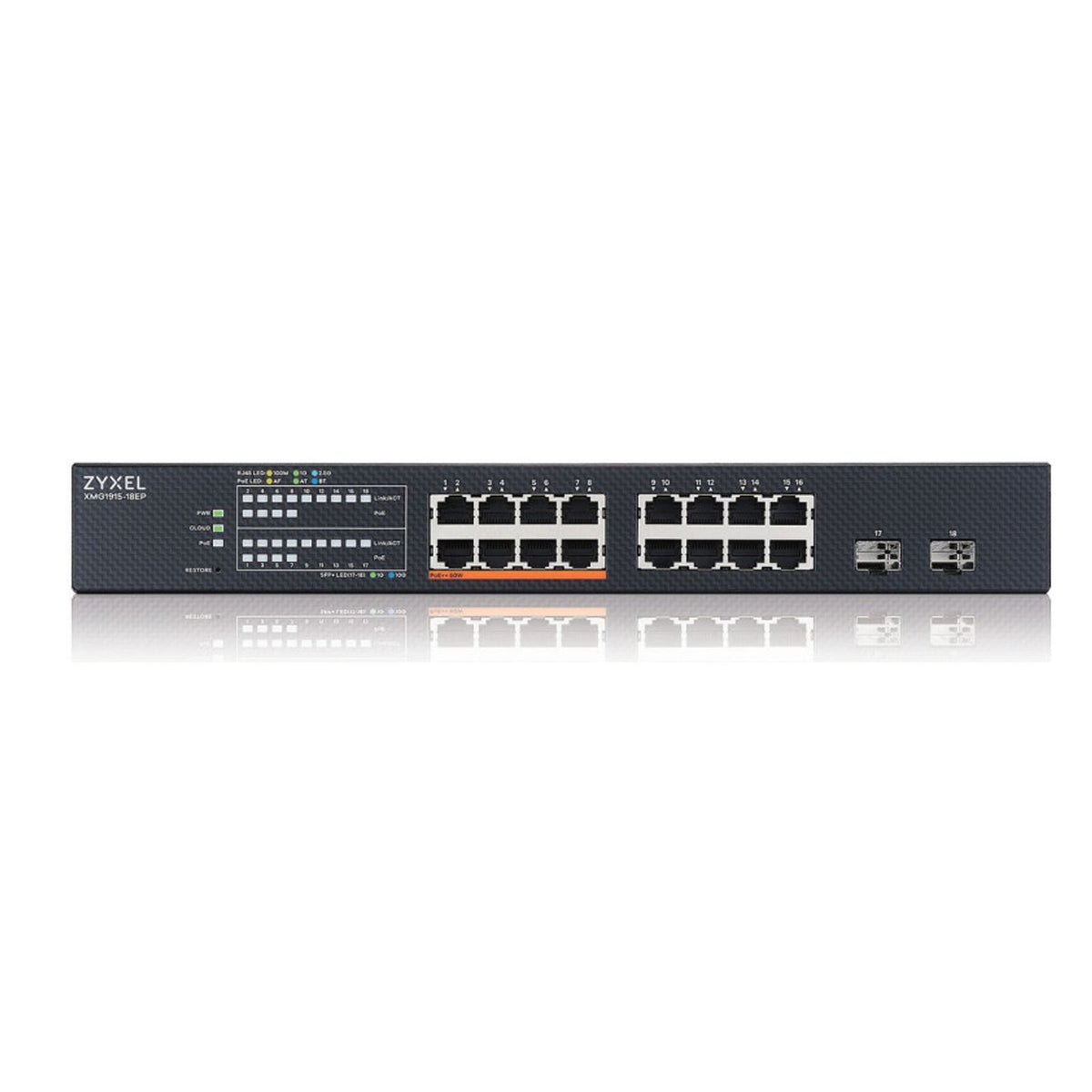 Produktbild Netzwerk-Switch - Zyxel XMG1915-18EP 16-Port mit 2,5GbE, 2 SFP+, PoE++, 180W Smart Switch