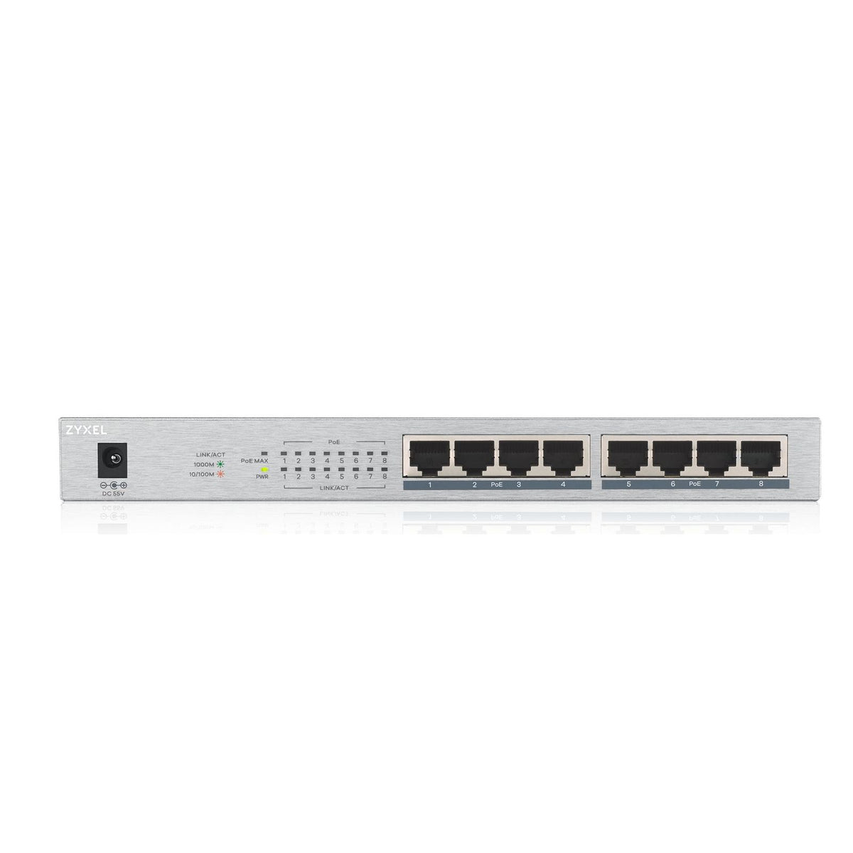 Produktbild Unmanaged Switch - Zyxel GS1008HP Unmanaged Gigabit Ethernet (10/100/1000) Power over Ethernet (PoE) Grau