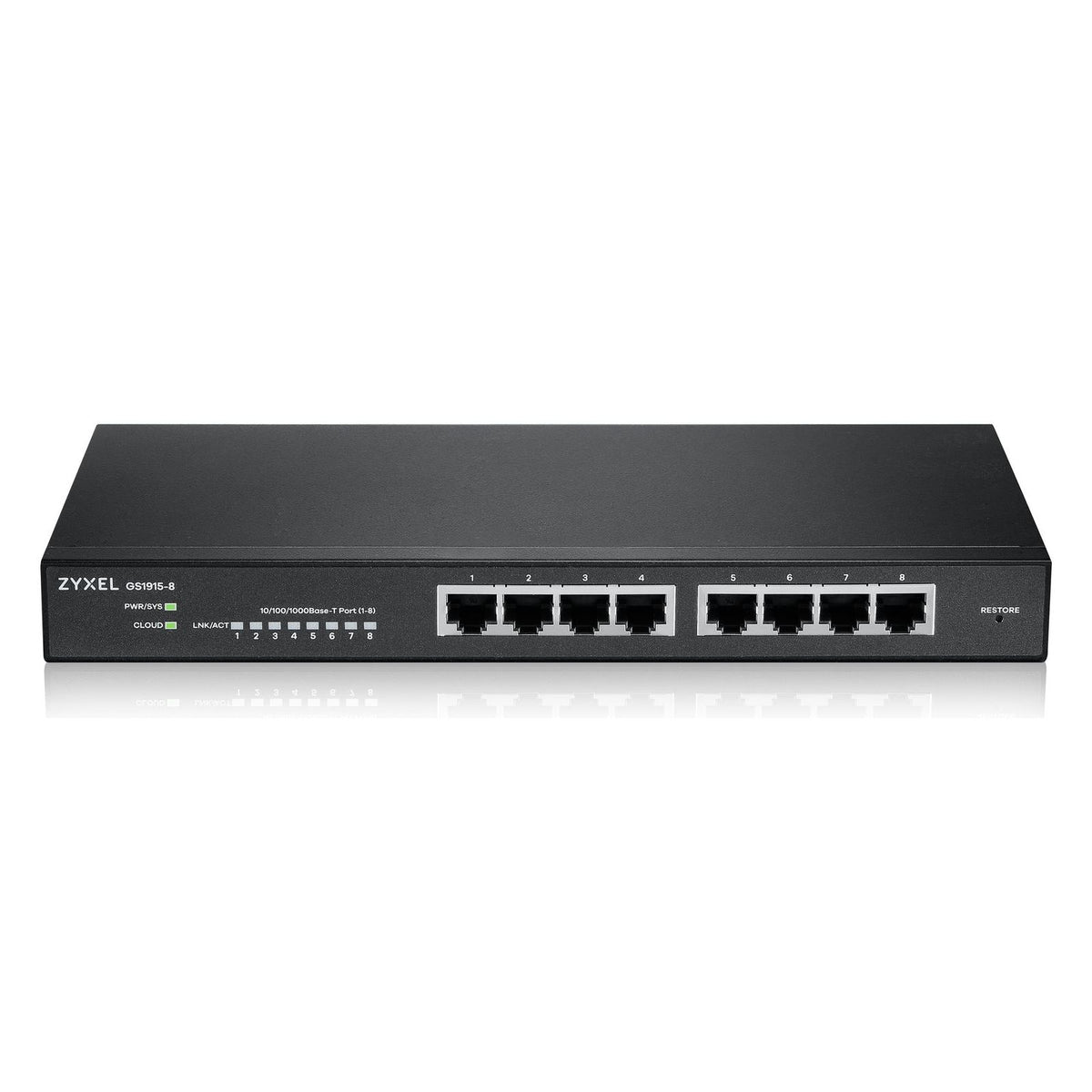 Produktbild Gigabit-Switch - Zyxel GS1915-8 Managed L2 Gigabit Ethernet (10/100/1000) Schwarz