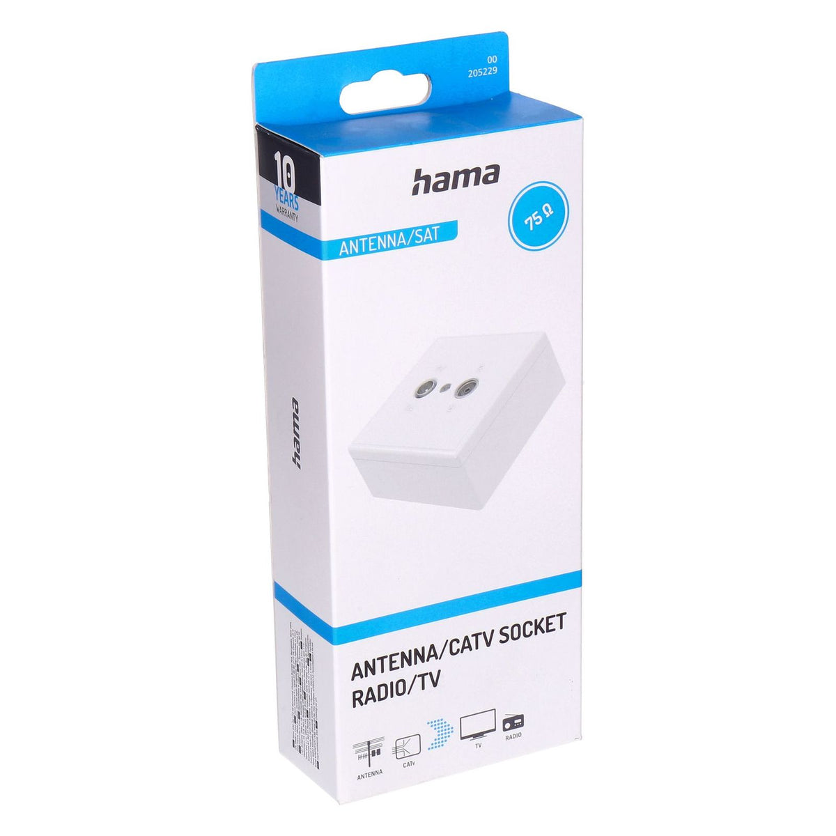 Produktbild Koax-Kabelverbinder - Hama 00205229 Antennen-Endsteckdose, 75 Ohm, Aufputz