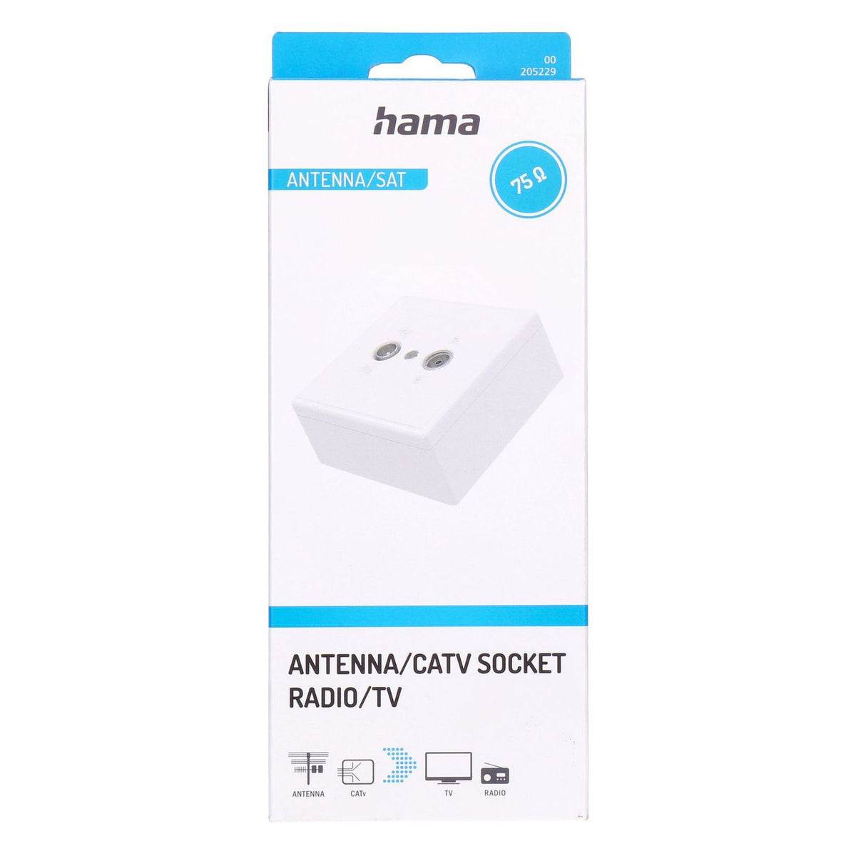 Produktbild Koax-Kabelverbinder - Hama 00205229 Antennen-Endsteckdose, 75 Ohm, Aufputz
