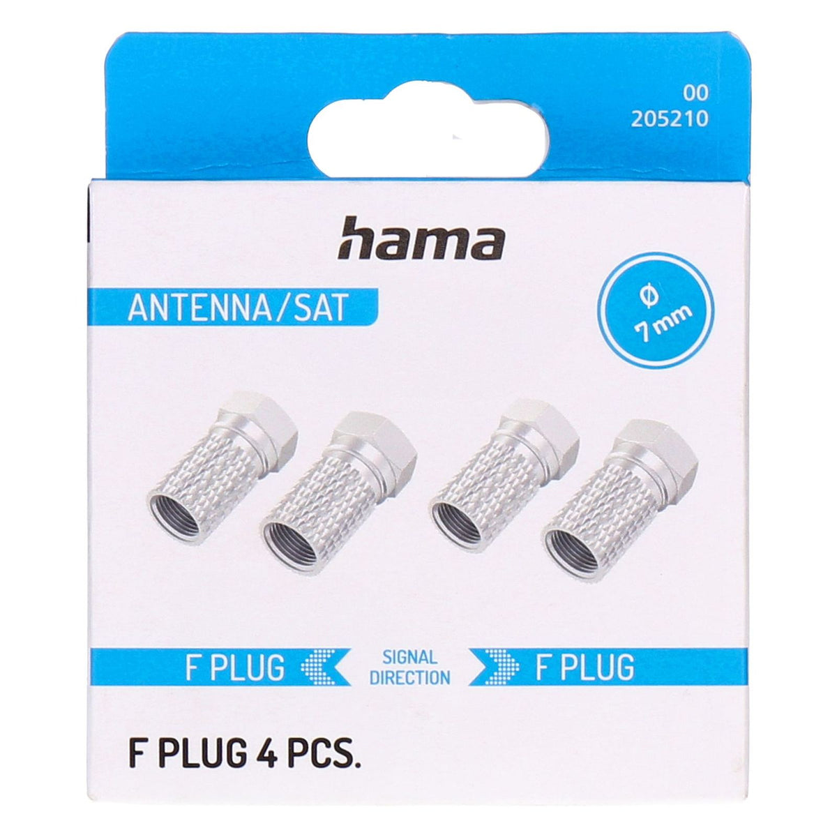 Produktbild Koax-Kabelverbinder - Hama 00205210 Koaxialstecker F-Typ 4 Stück(e)