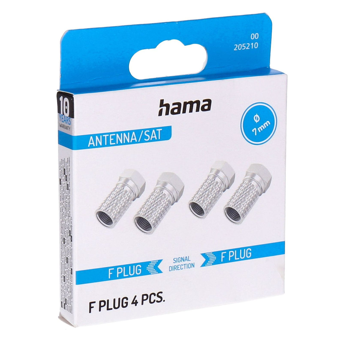 Produktbild Koax-Kabelverbinder - Hama 00205210 Koaxialstecker F-Typ 4 Stück(e)
