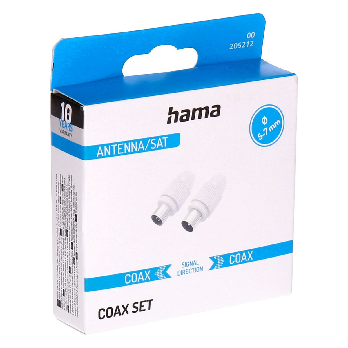 Produktbild Koax-Kabelverbinder - Hama 00205212 Koaxialstecker 2 Stück(e)