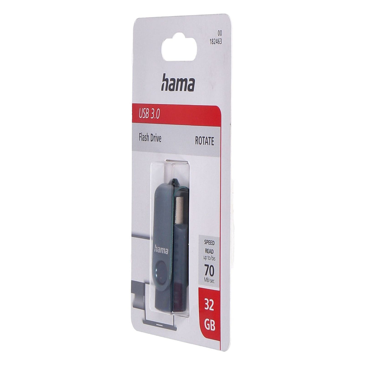 Produktbild USB-Stick - Hama Rotate USB-Stick 32 GB USB 3.0 Typ-A Blau