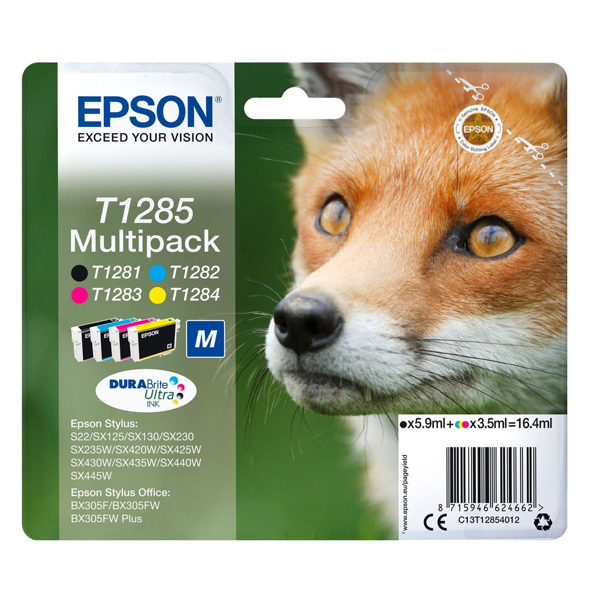 Produktbild Tintenpatrone - Epson Fox T1281 Fuchs DURABrite Ultra Single Black Tinte