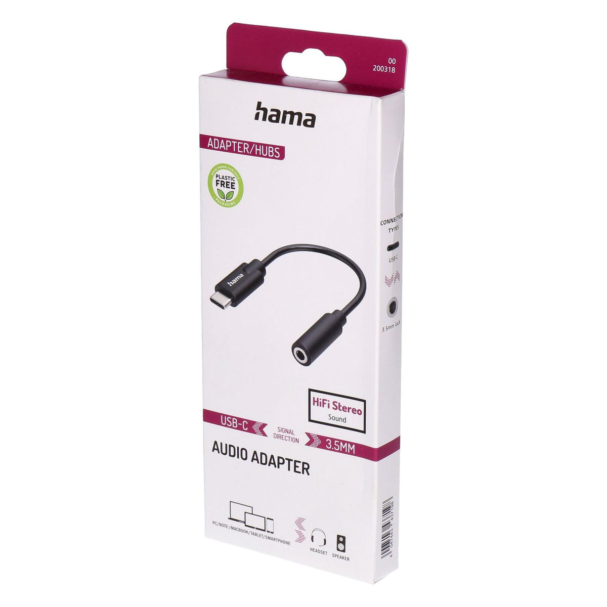 Produktbild Smartphone-Kabel - Hama 00200318 Handykabel Schwarz USB C 3.5mm