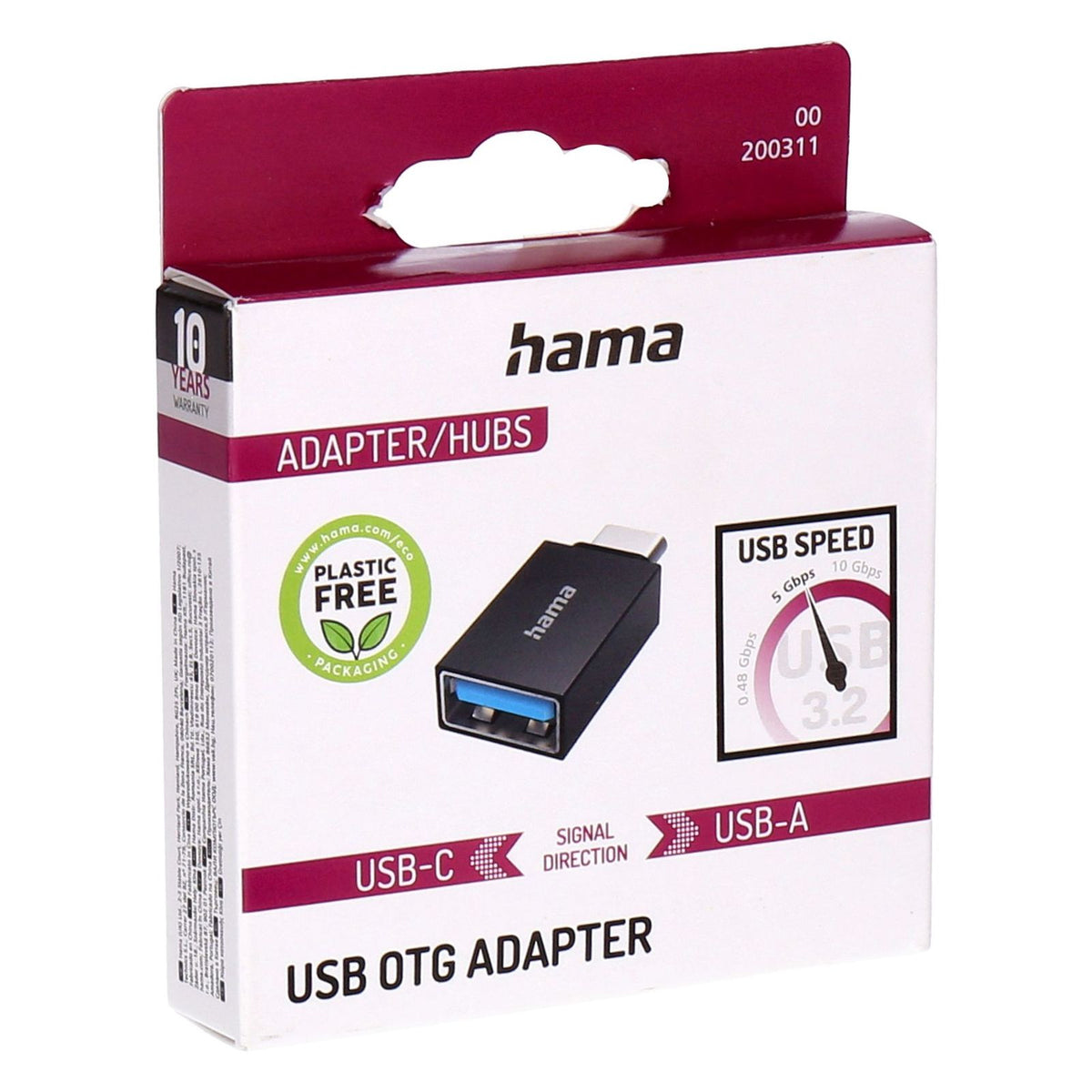 Produktbild USB-Adapter - Hama 00200311 Kabeladapter USB Type-C USB Type-A Schwarz