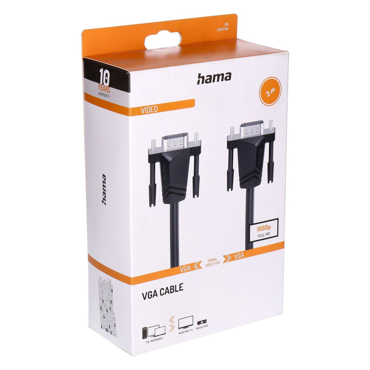 Produktbild Audio- & Video-Kabel - Hama 00200708 VGA-Kabel 3 m VGA (D-Sub) Schwarz
