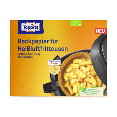 Backpapier für Heißluftfritteusen 20cm braun (20 Stück)