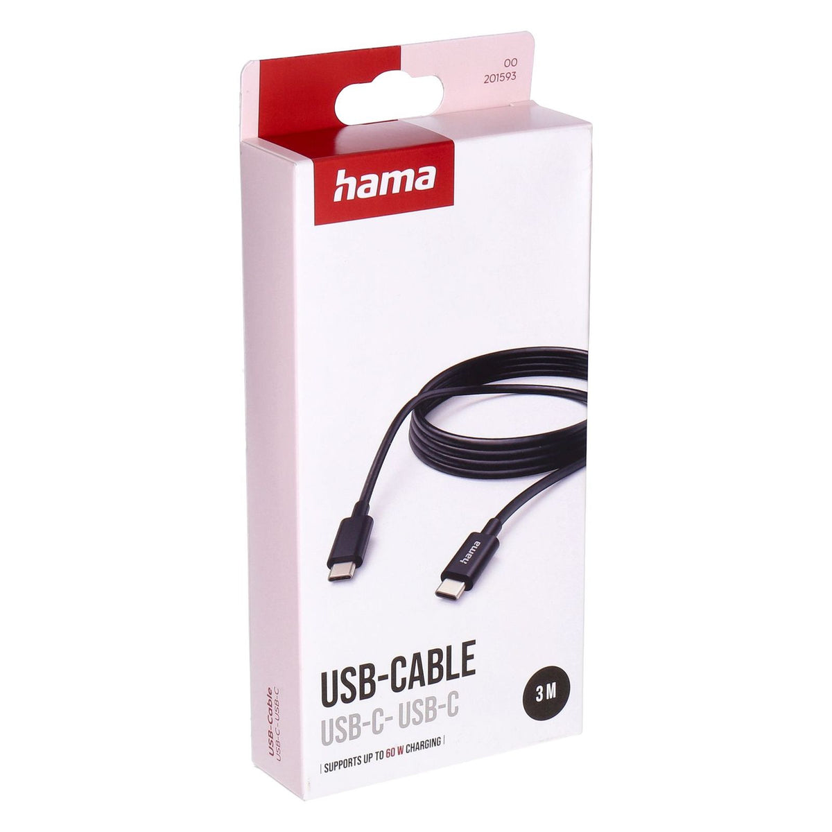 Produktbild USB-Kabel - Hama 00201593 USB Kabel USB 2.0 3 m USB C 0,48 Gbit/s Schwarz