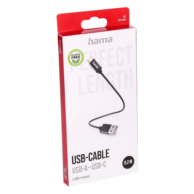 00201600 USB Kabel USB 2.0 0,2 m USB A USB C 0,48 Gbit/s Schwarz