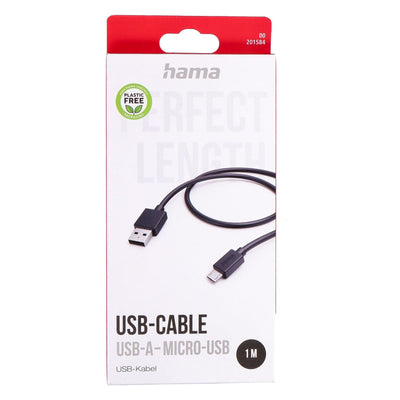 00201584 USB Kabel USB 2.0 1 m Micro-USB A USB A 0,48 Gbit/s Schwarz