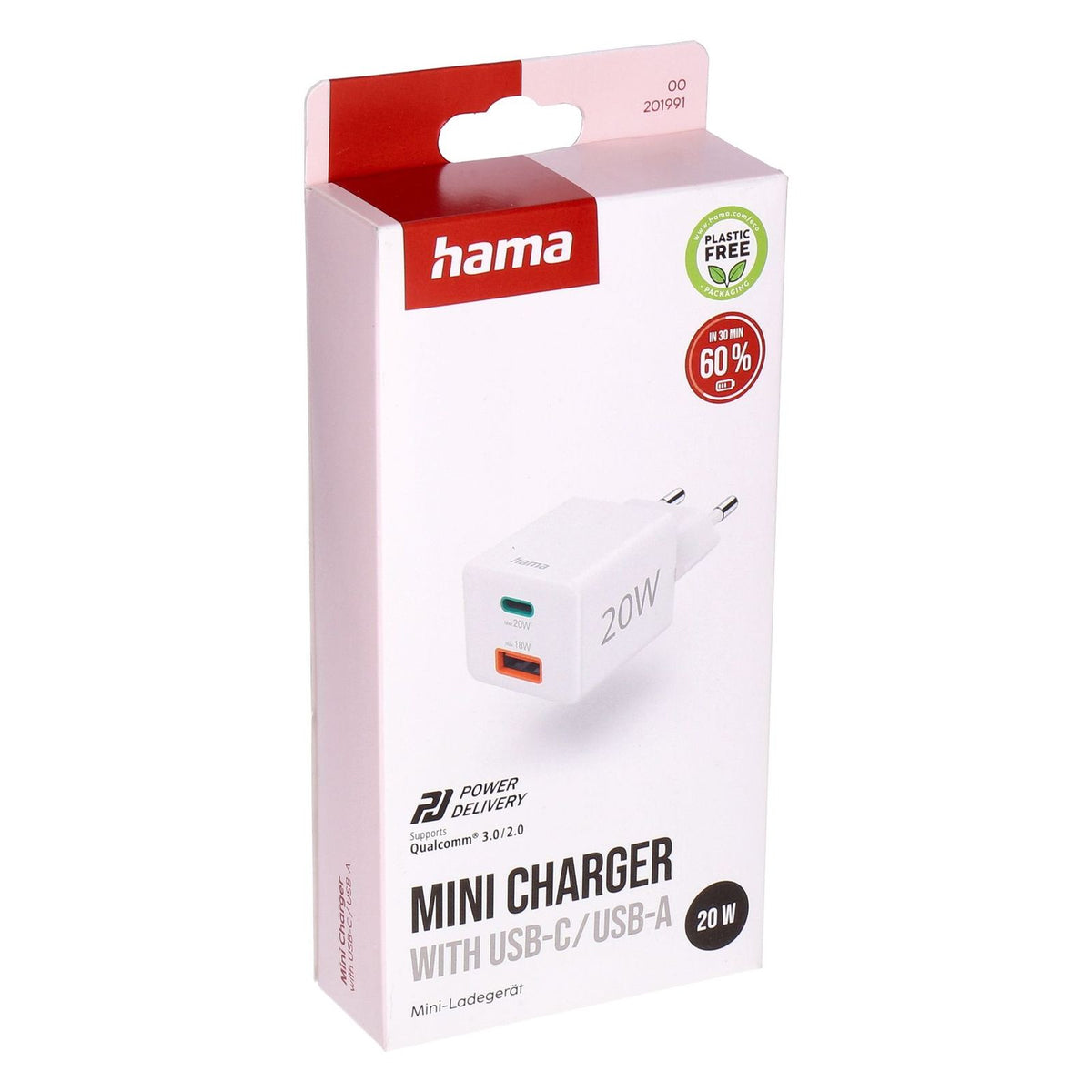 Produktbild Universal-Ladegerät - Hama 00201991 Ladegerät für Mobilgeräte Kopfhörer, Powerbank, Smartphone, Tablets Weiß AC