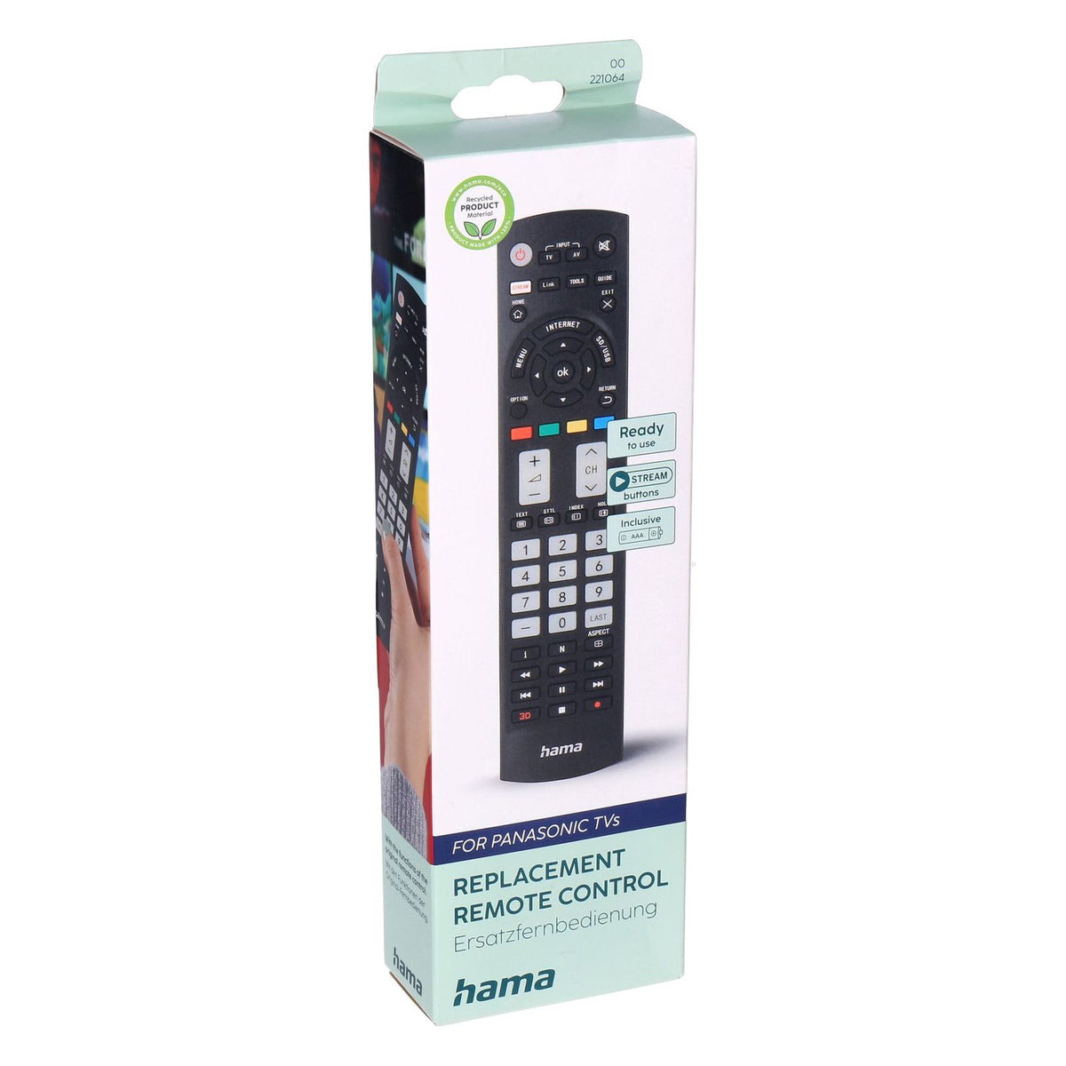Produktbild Universal-Fernbedienung - Hama 00221064 Fernbedienung IR Wireless TV Drucktasten