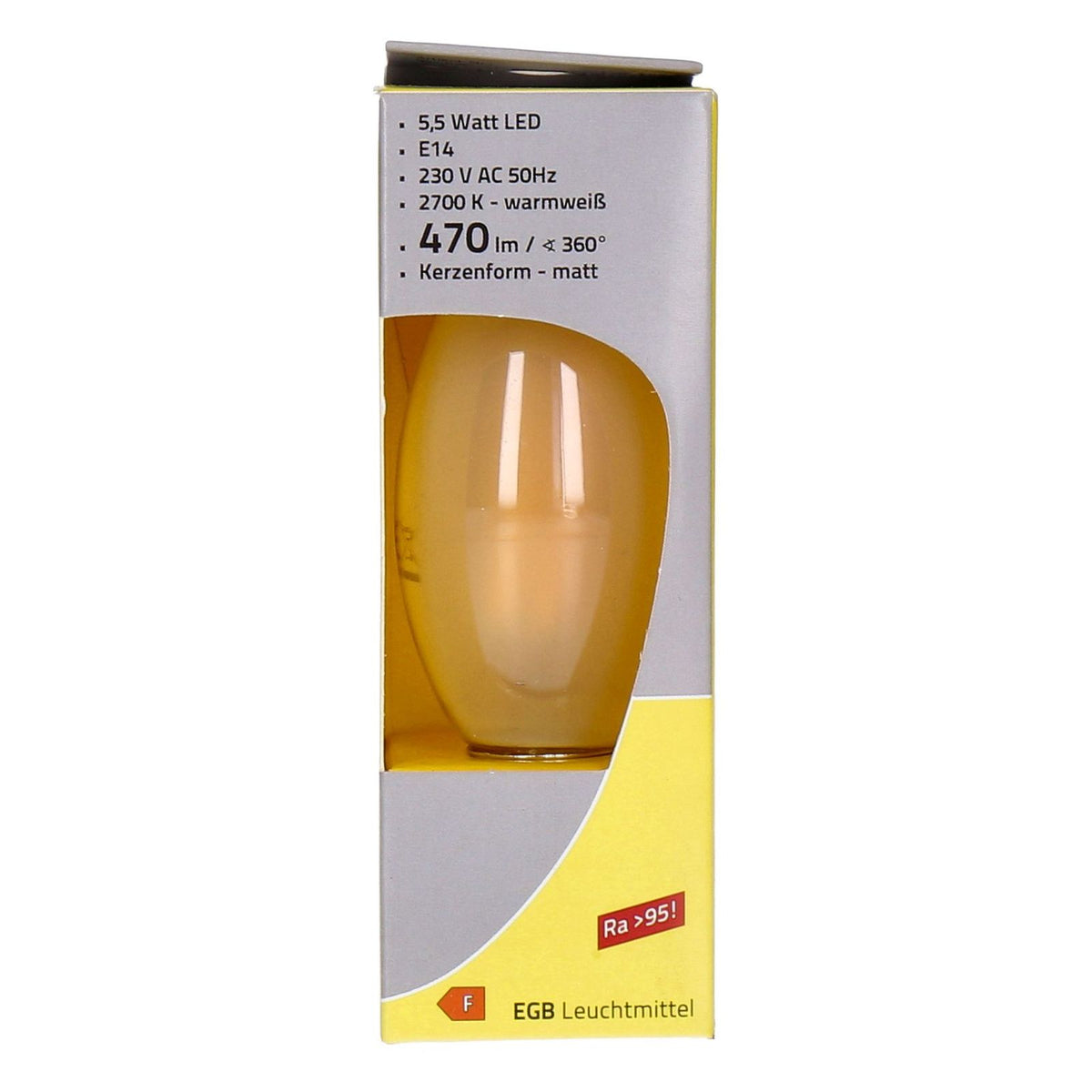 Produktbild LED-Leuchtmittel - EGB Kerze 5,5W matt E14 470lm