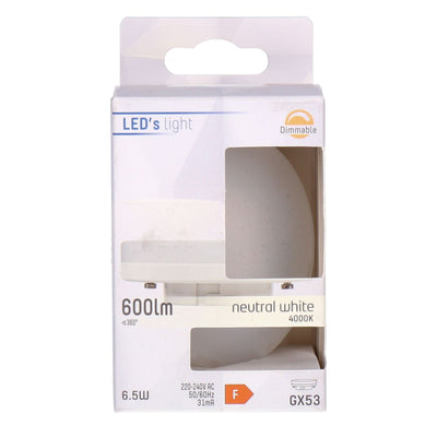 LED Flatround GX53 6,5W 600lm