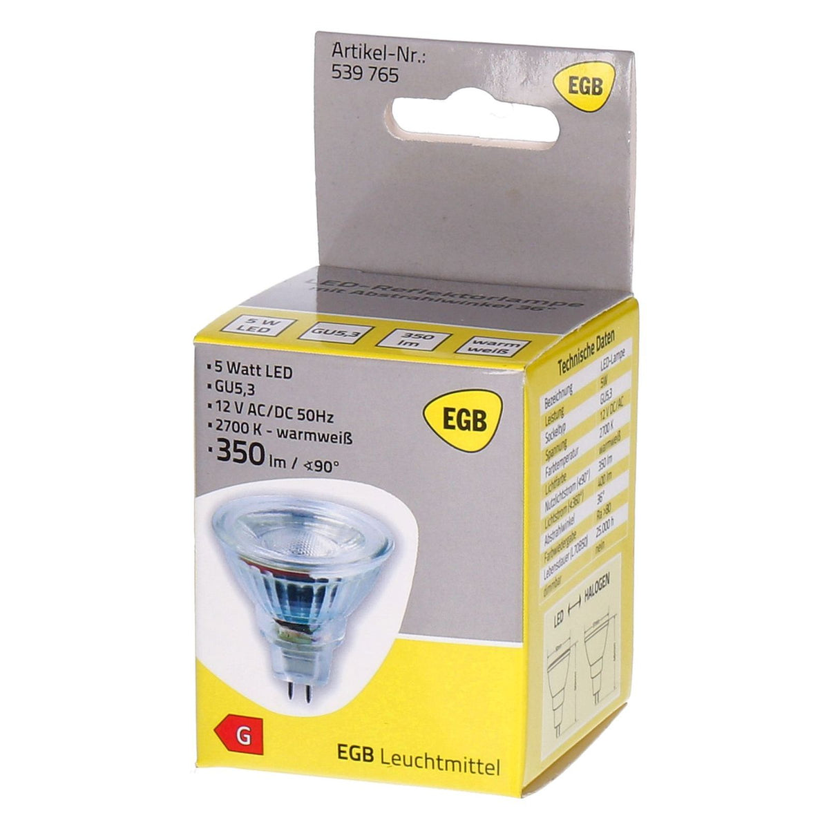 Produktbild LED-Leuchtmittel - LED GU5,3 5W 350lm 2700K