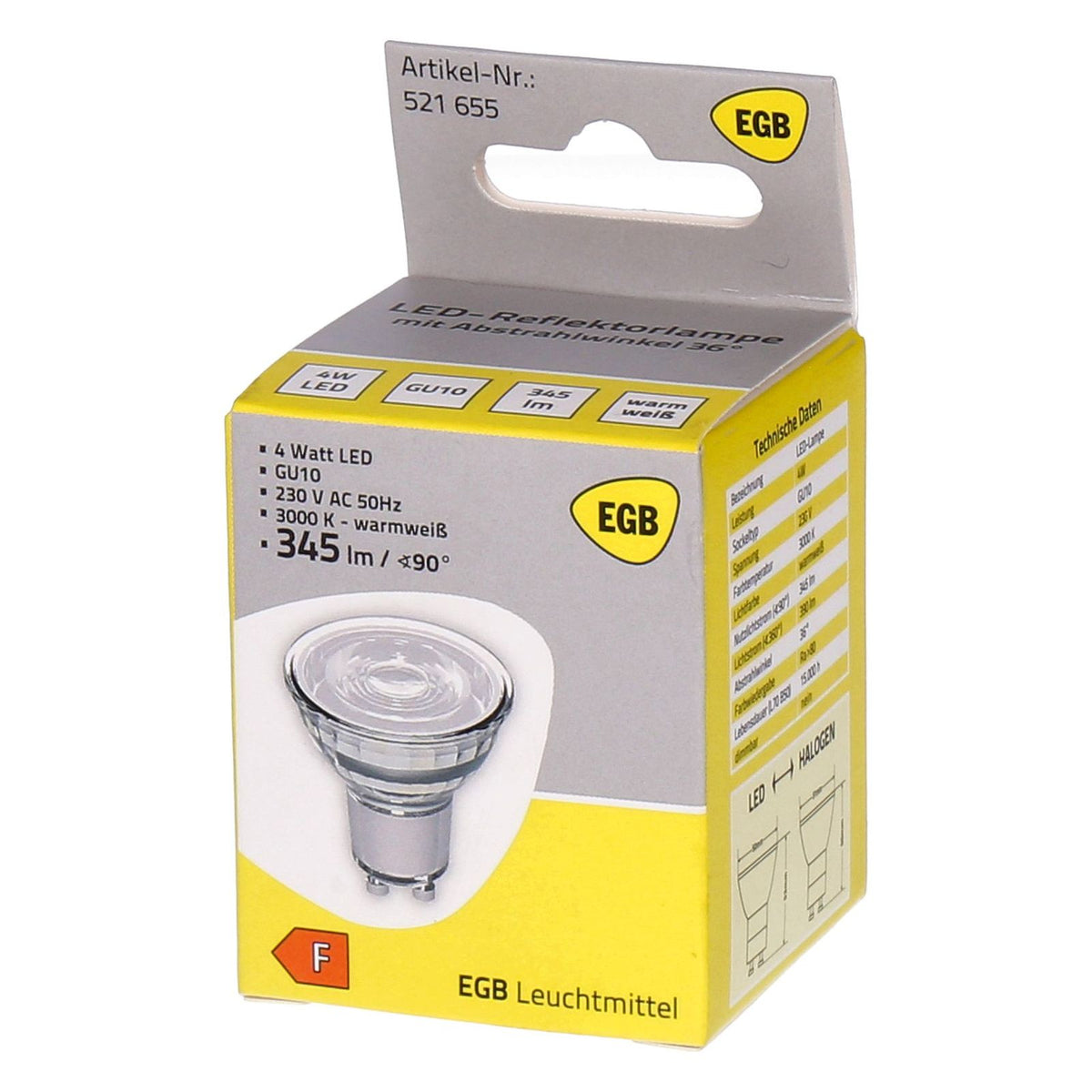 Produktbild LED-Leuchtmittel - LED-Lampe GU10 4W 345lm 3000K