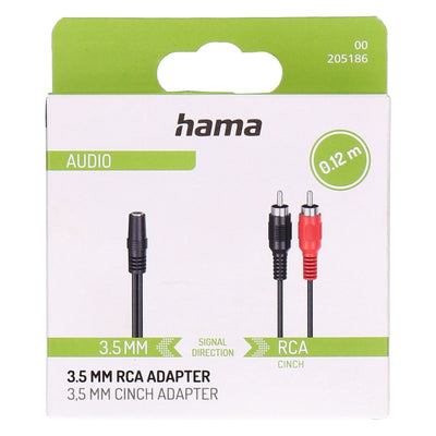 00205186 Audio-Kabel 0,1 m 2 x RCA 3.5mm Schwarz, Rot