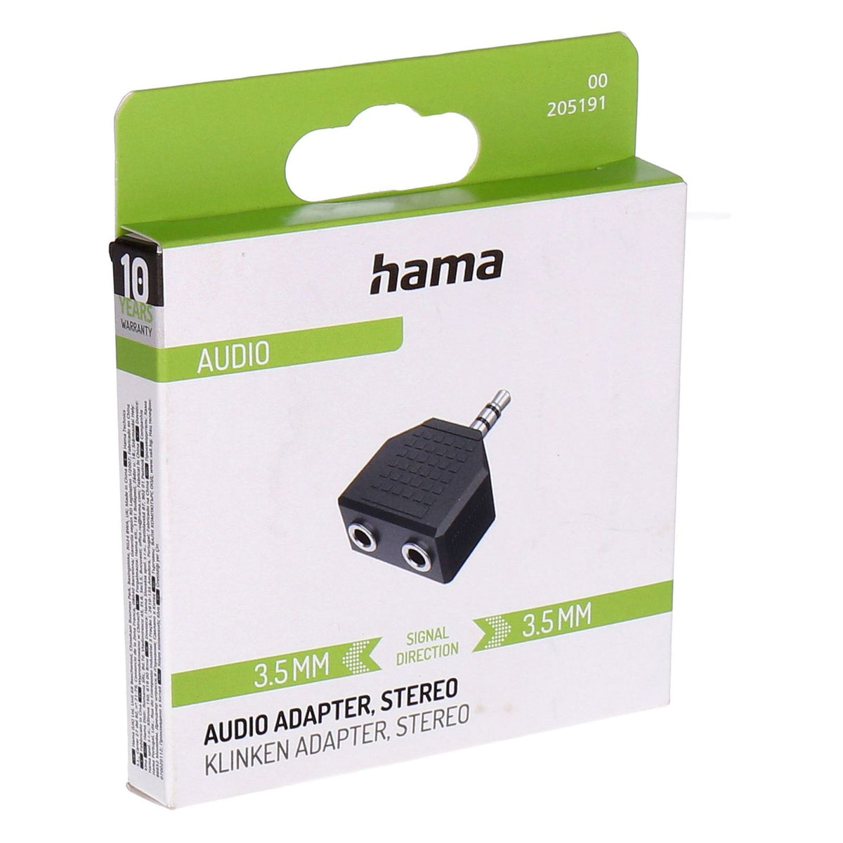 Produktbild Audio- & Video-Adapter - Hama 00205191 Kabeladapter 3.5mm 2 x 3.5mm Schwarz