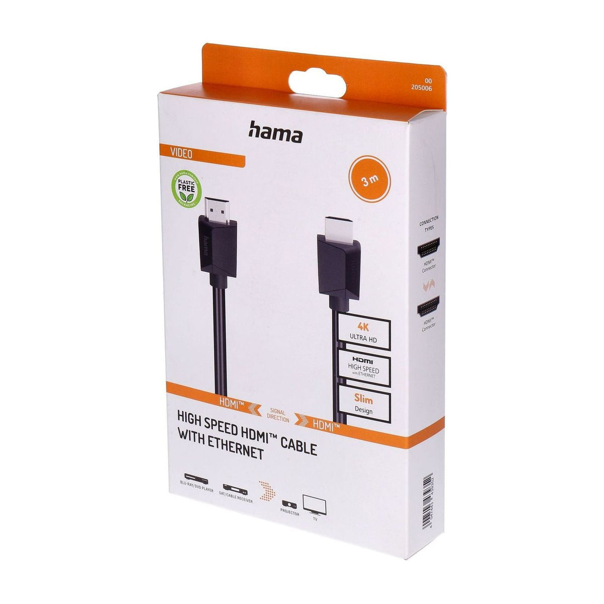 Produktbild HDMI-Kabel - Hama 00205006 HDMI-Kabel 3 m HDMI Typ A (Standard) Schwarz