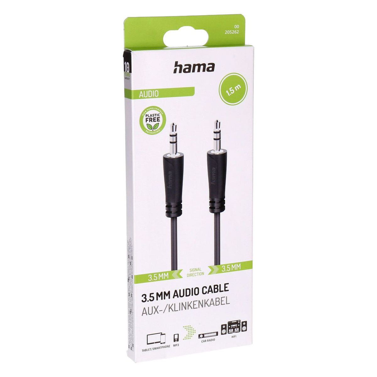Produktbild Audio-Kabel - Hama 00205117 Audio-Kabel 0,5 m 3.5mm Schwarz