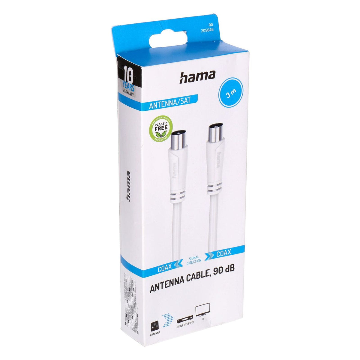 Produktbild SAT-Kabel - Hama 00205046 Koaxialkabel 3 m Koaxial Weiß