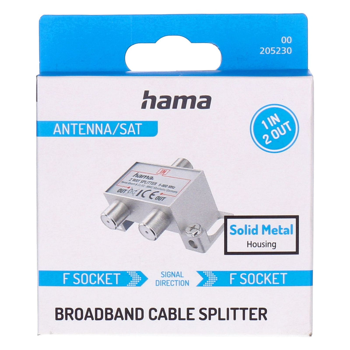 Produktbild Ohne Kategorie - Hama 00205230 Kabelspalter oder -kombinator Kabelsplitter Silber