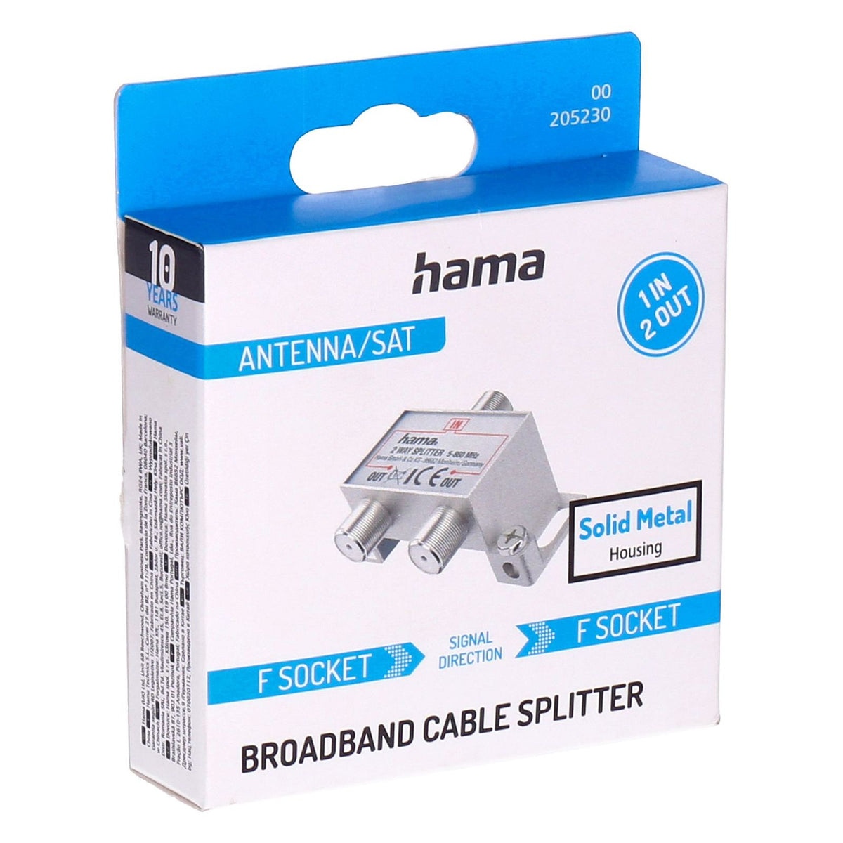 Produktbild Ohne Kategorie - Hama 00205230 Kabelspalter oder -kombinator Kabelsplitter Silber