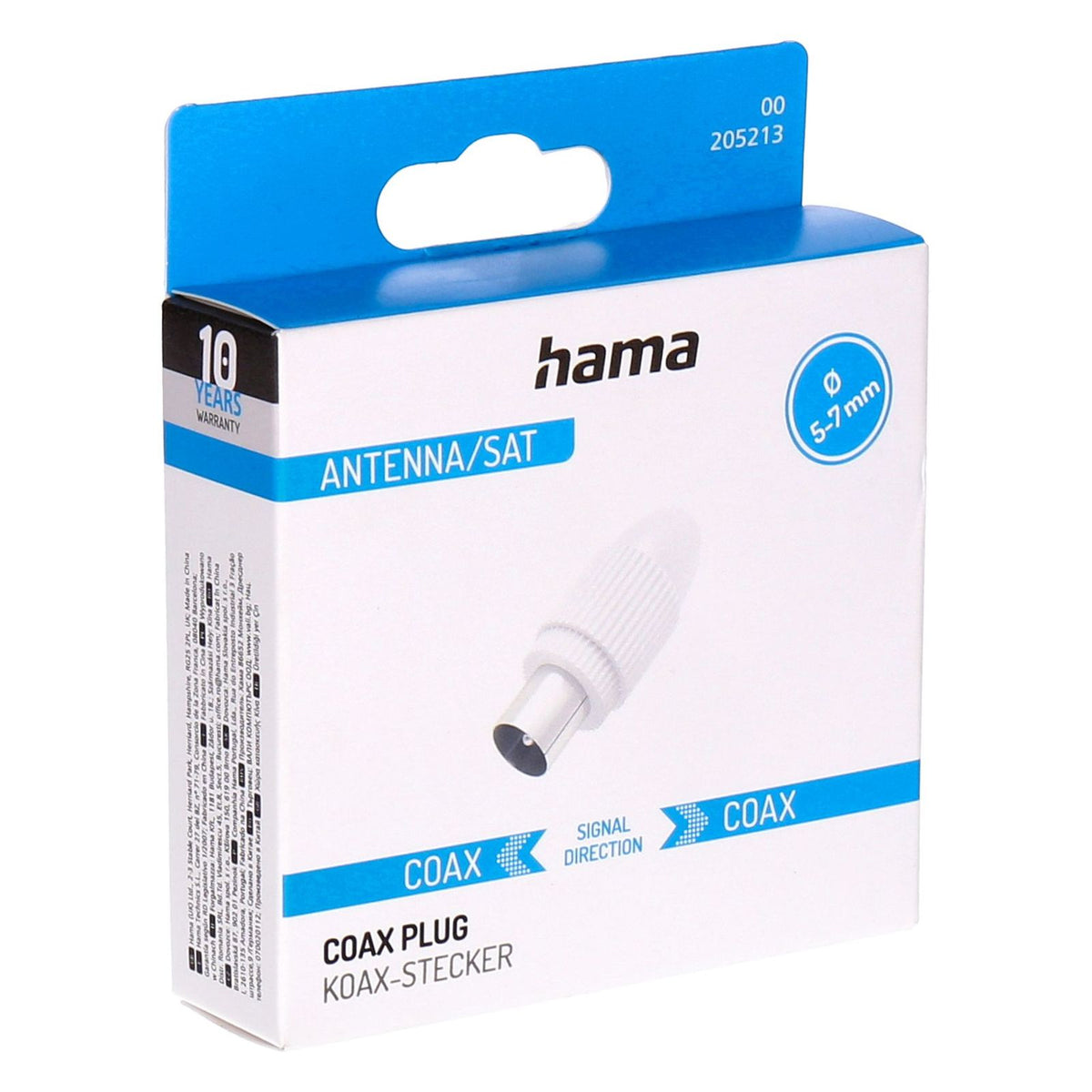 Produktbild Koax-Kabelverbinder - Hama 00205213 Koaxialstecker 1 Stück(e)