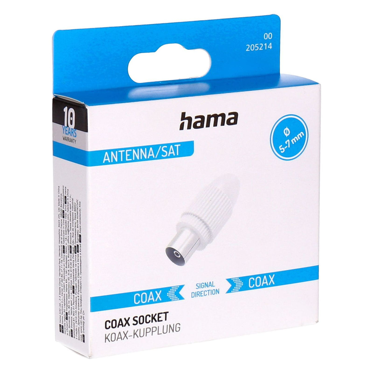 Produktbild Koax-Kabelverbinder - Hama 00205214 Koaxialstecker 1 Stück(e)
