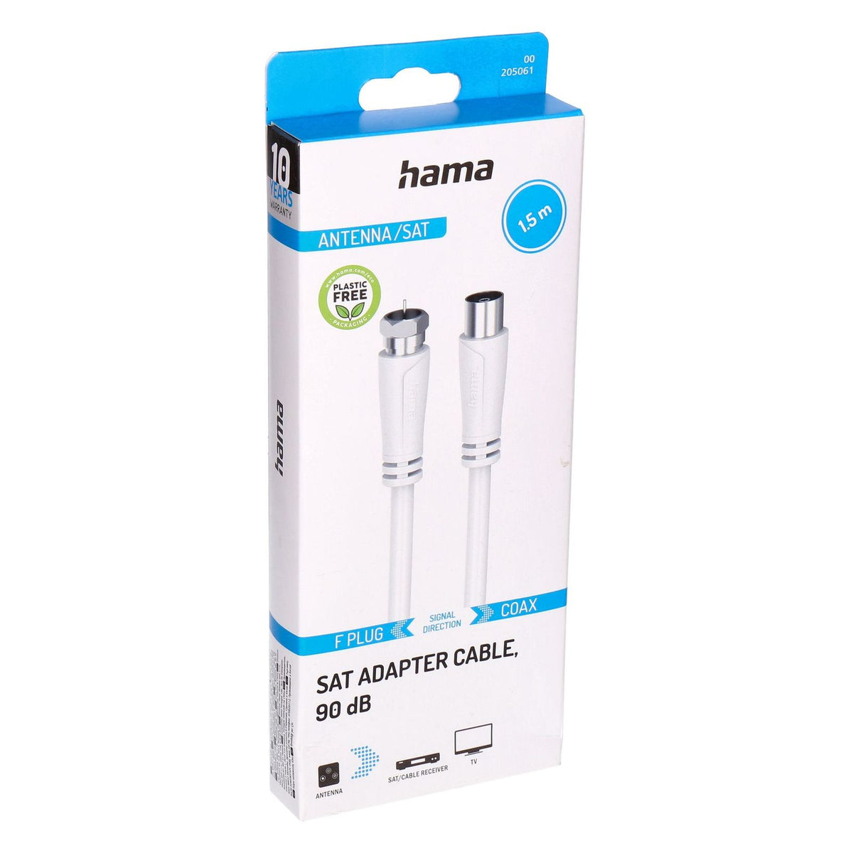 Produktbild SAT-Kabel - Hama 00205061 Koaxialkabel 1,5 m Koaxial F Weiß