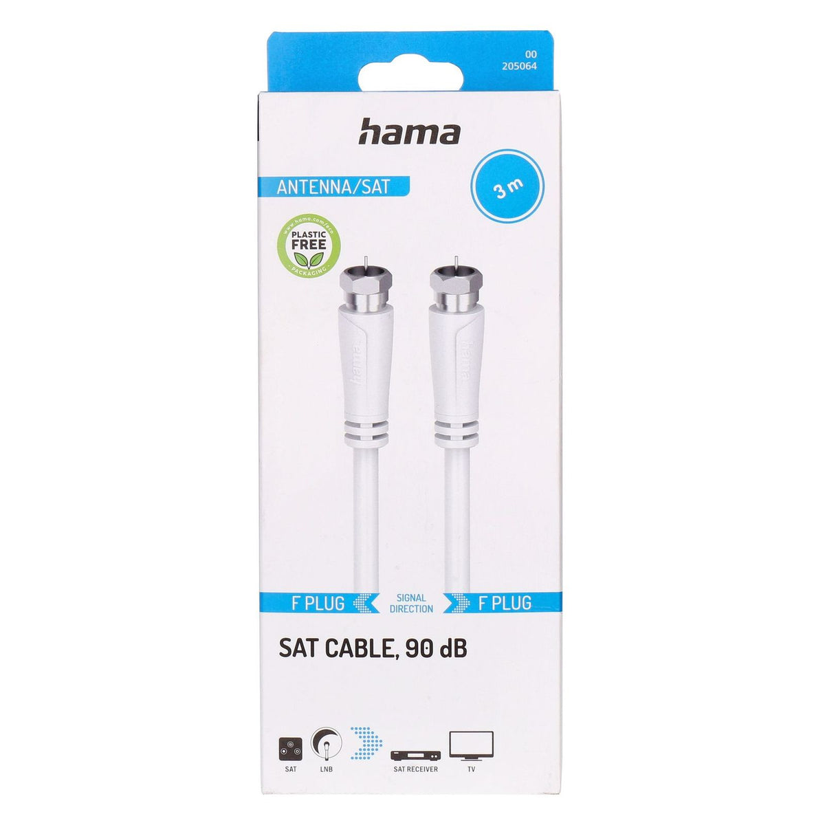 Produktbild SAT-Kabel - Hama 00205064 Koaxialkabel 3 m F Weiß