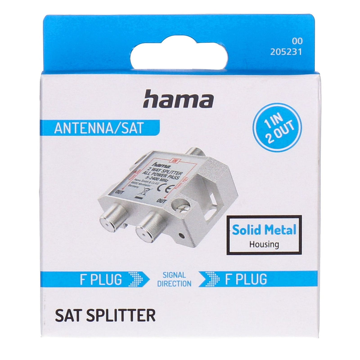 Produktbild Ohne Kategorie - Hama 00205231 Kabelspalter oder -kombinator Kabelsplitter Silber
