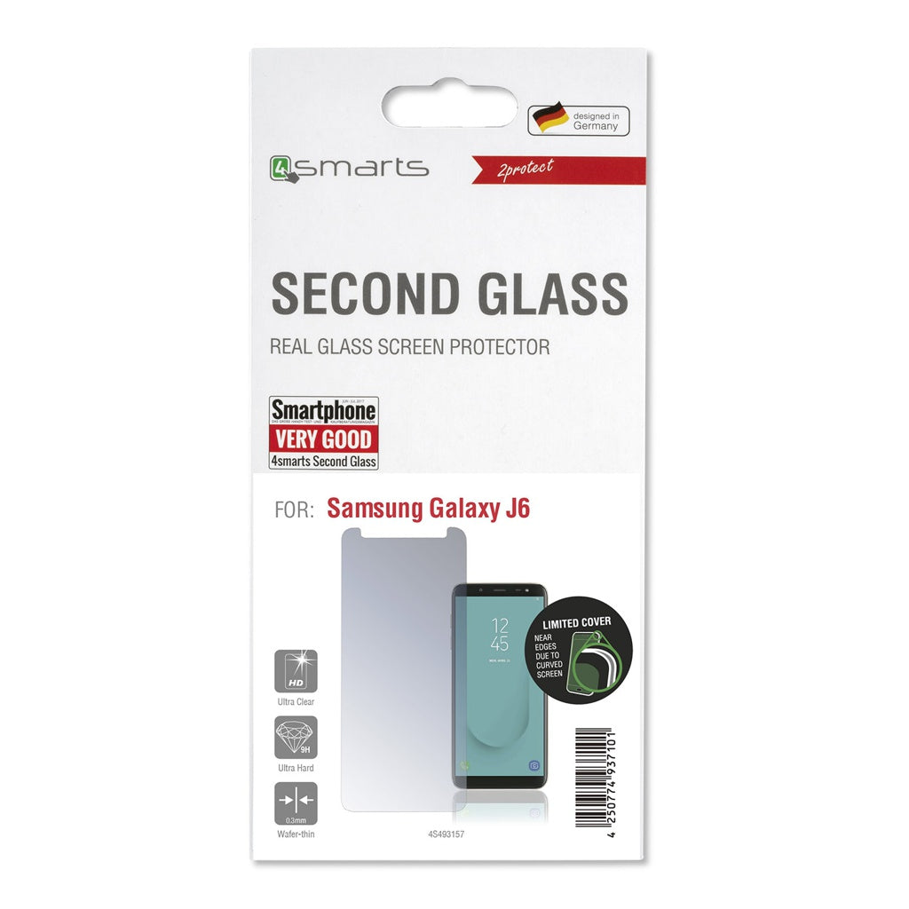 Produktbild Displayschutzglas - 4smarts Second Glass Limited Cover für Samsung  Galaxy J6