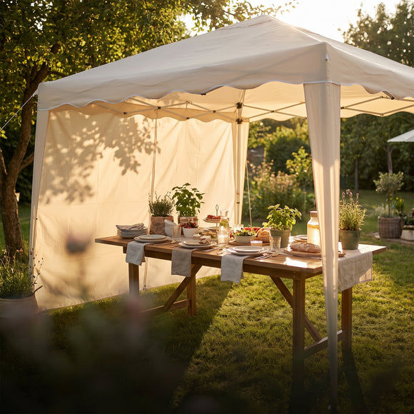 Gartenfest – und plötzlich Sonne oder Regen.