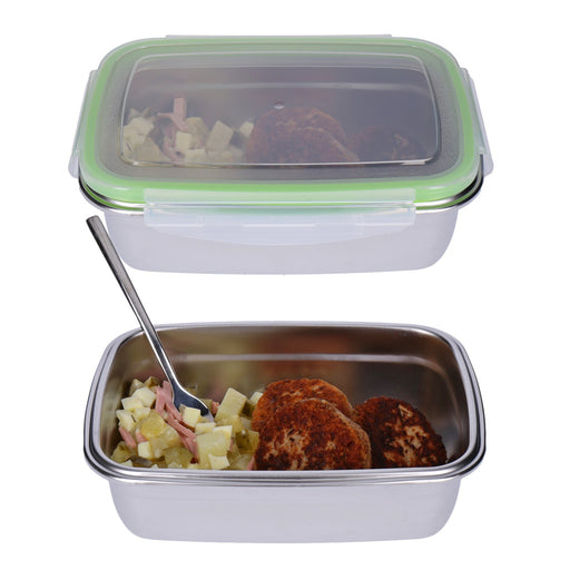 Produktbild Lunchbox - TP Frischhaltedose aus Edelstahl 18/10 mit passend Deckel, Lunchbox, Frühstücksdose (luftdicht) 1800 ml