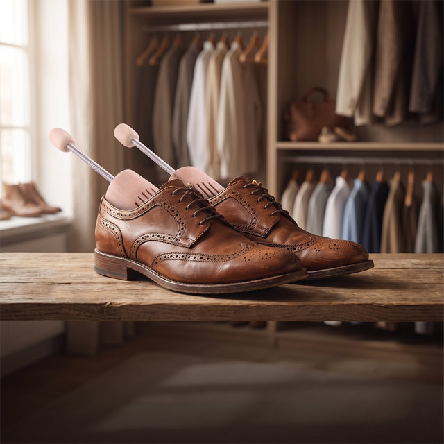 Lederschuhe verlieren Form und riechen.