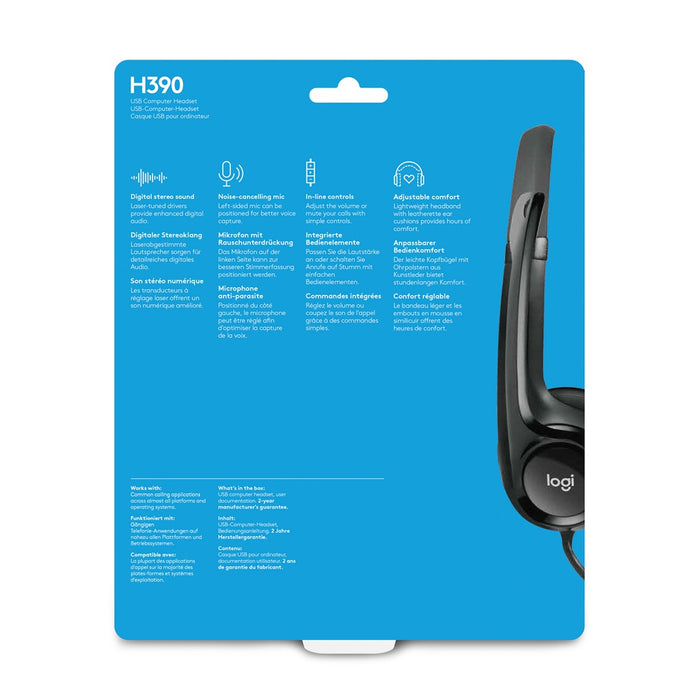 Logitech LGT-H390 USB-Computer-Headset Grafit